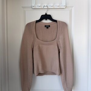 Express Taupe Crew Neck Sweater